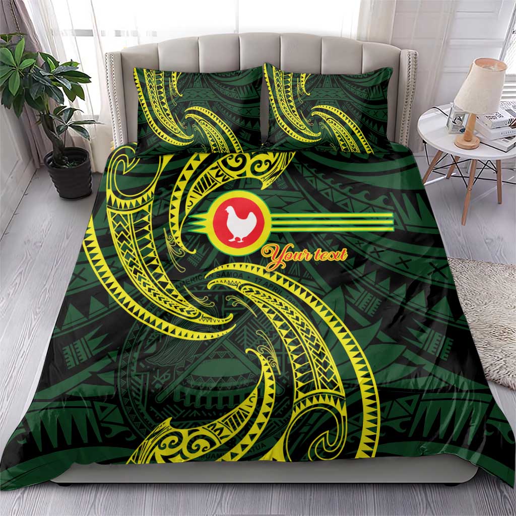 American Samoa Manua Cession Day Personalized Bedding Set Polynesian Wave Style