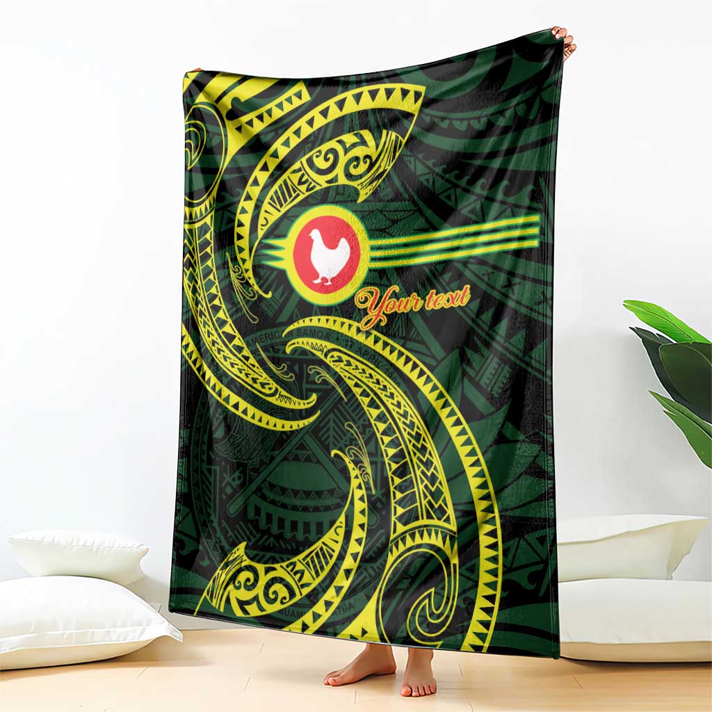 American Samoa Manua Cession Day Personalized Blanket Polynesian Wave Style