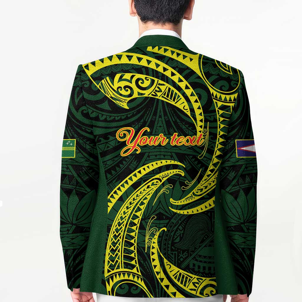 American Samoa Manua Cession Day Personalized Blazer Polynesian Wave Style - Polynesian Pride