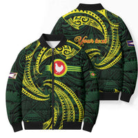 American Samoa Manua Cession Day Personalized Bomber Puffer Jacket Polynesian Wave Style - Polynesian Pride