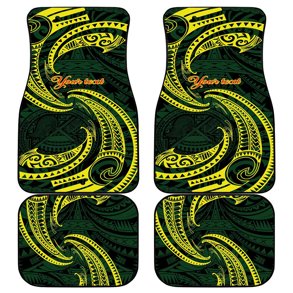 American Samoa Manua Cession Day Personalized Car Mats Polynesian Wave Style
