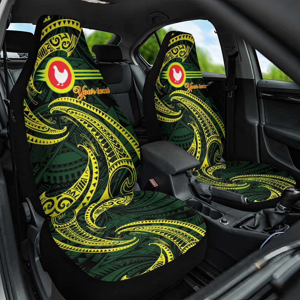 American Samoa Manua Cession Day Personalized Car Seat Cover Polynesian Wave Style