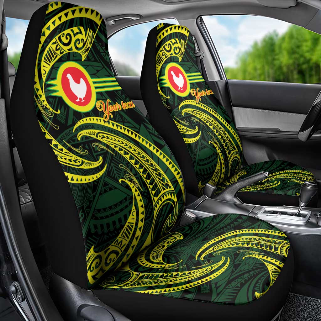 American Samoa Manua Cession Day Personalized Car Seat Cover Polynesian Wave Style