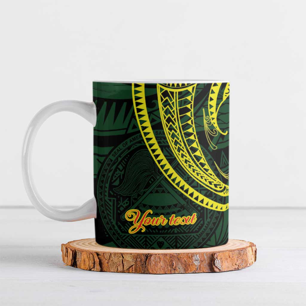 American Samoa Manua Cession Day Personalized Ceramic Mug Polynesian Wave Style - Polynesian Pride