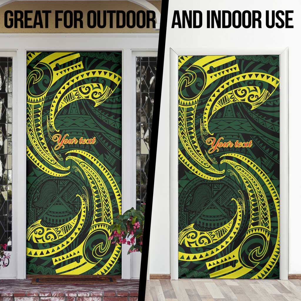 American Samoa Manua Cession Day Personalized Door Cover Polynesian Wave Style - Polynesian Pride