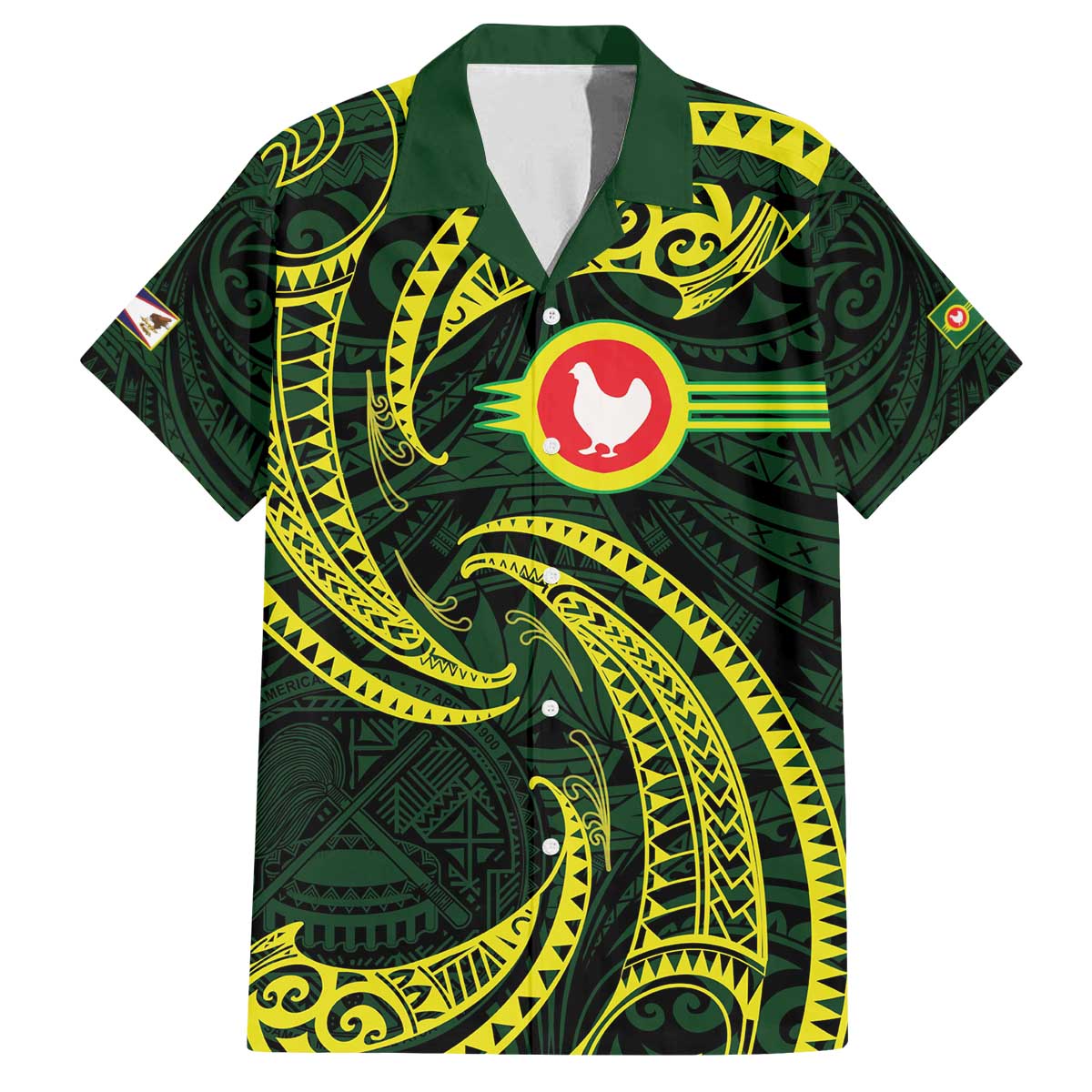 American Samoa Manua Cession Day Personalized Family Matching Off The Shoulder Long Sleeve Dress and Hawaiian Shirt Polynesian Wave Style
