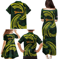American Samoa Manua Cession Day Personalized Family Matching Puletasi and Hawaiian Shirt Polynesian Wave Style