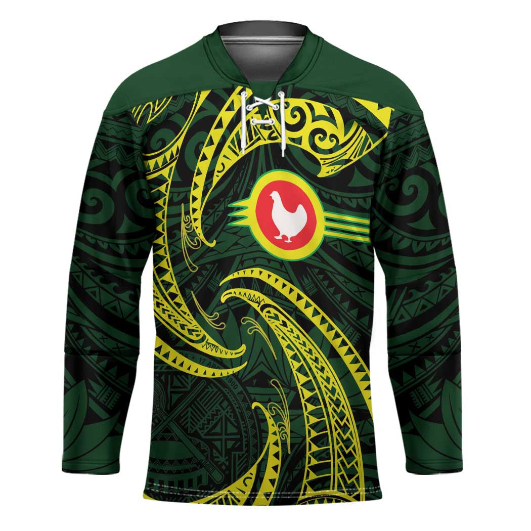 American Samoa Manua Cession Day Personalized Hockey Jersey Polynesian Wave Style - Polynesian Pride