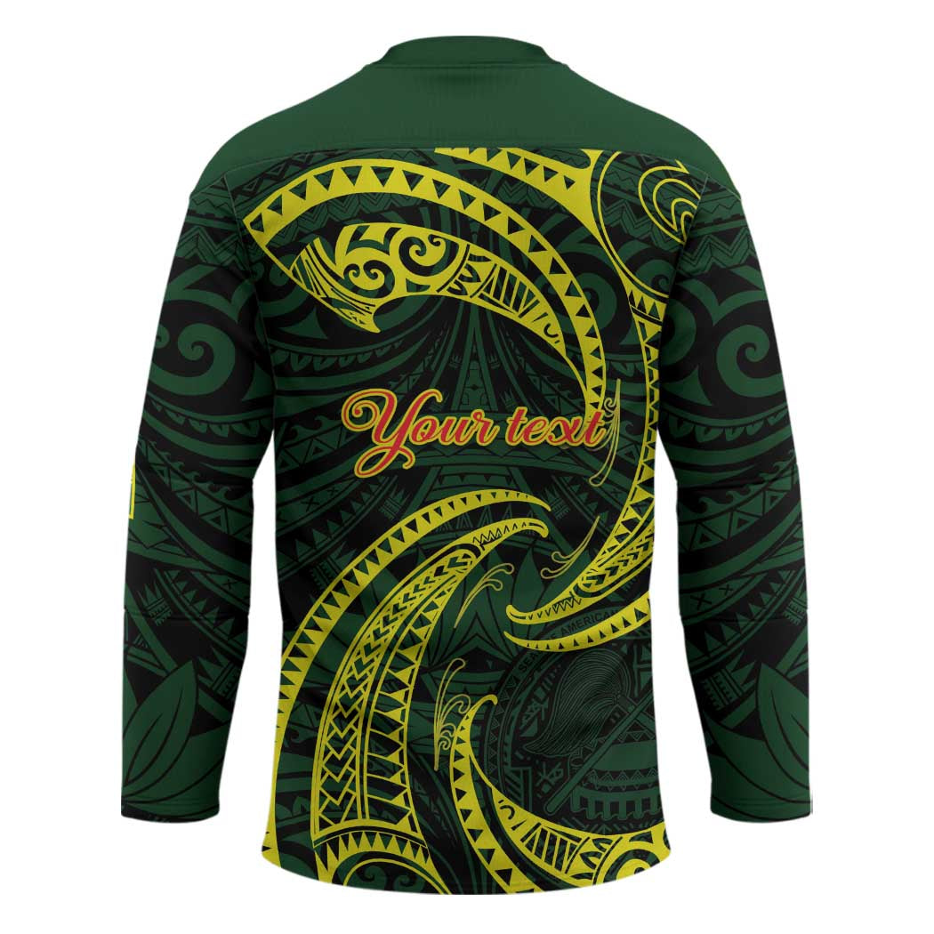 American Samoa Manua Cession Day Personalized Hockey Jersey Polynesian Wave Style - Polynesian Pride