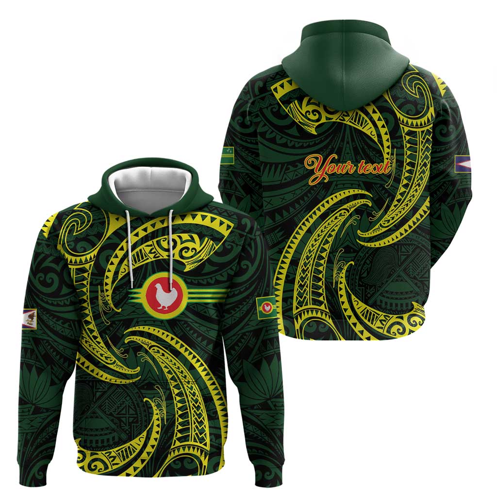 American Samoa Manua Cession Day Personalized Hoodie Polynesian Wave Style