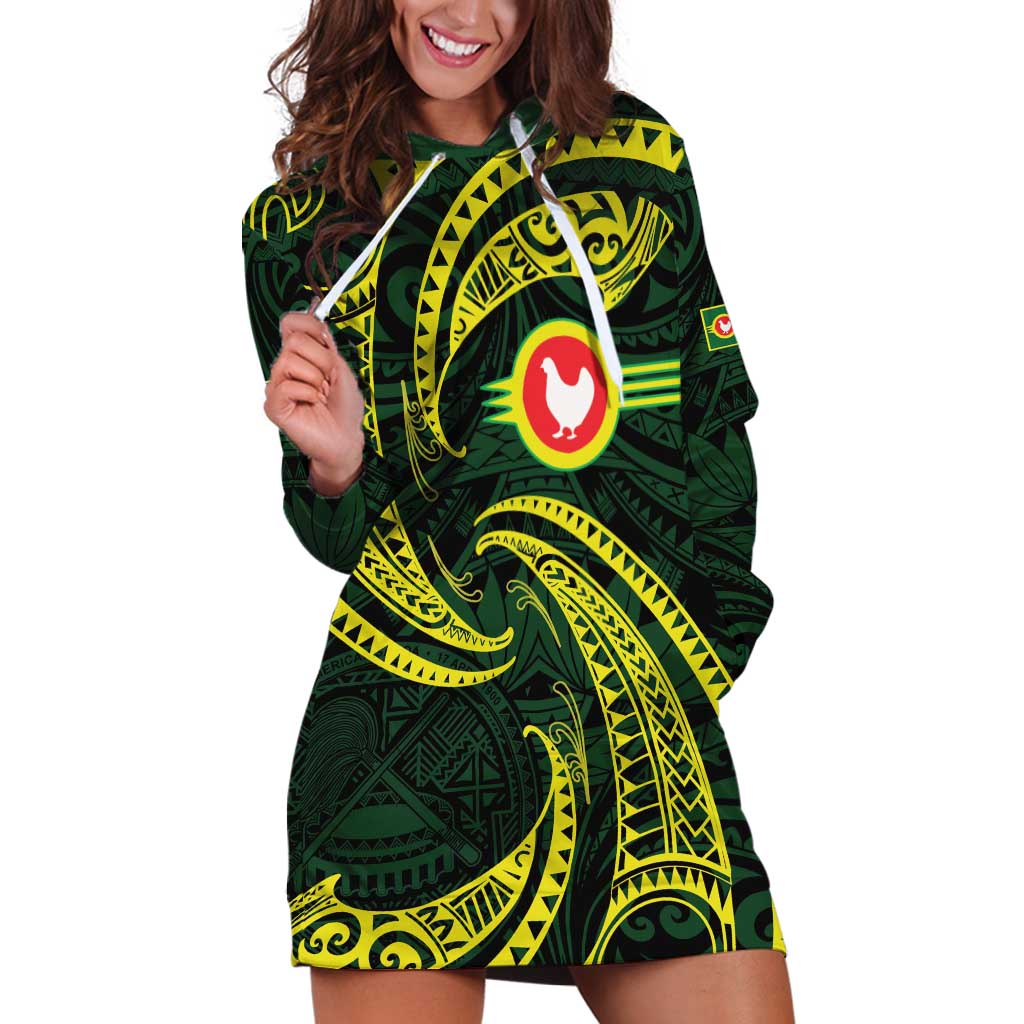 American Samoa Manua Cession Day Personalized Hoodie Dress Polynesian Wave Style