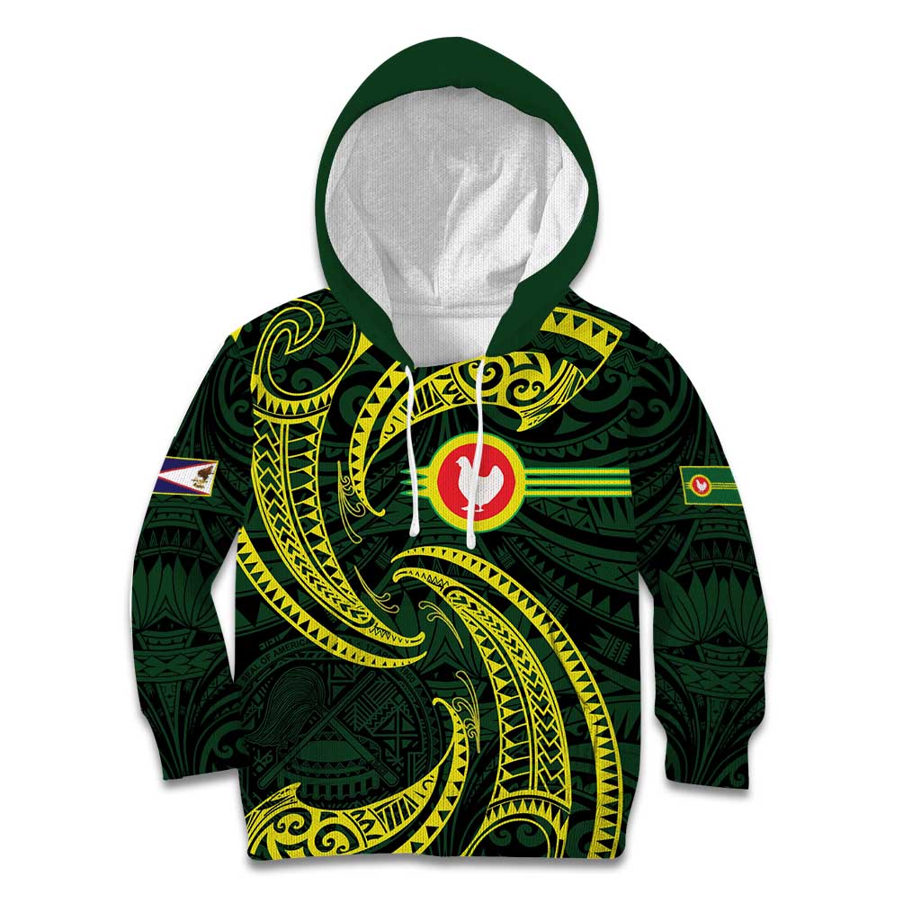 American Samoa Manua Cession Day Personalized Kid Hoodie Polynesian Wave Style