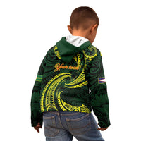 American Samoa Manua Cession Day Personalized Kid Hoodie Polynesian Wave Style
