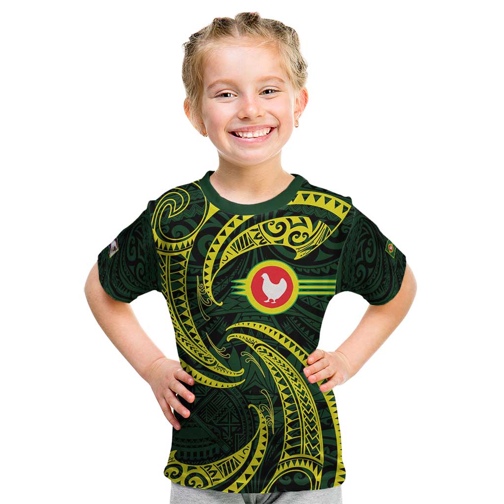 American Samoa Manua Cession Day Personalized Kid T Shirt Polynesian Wave Style