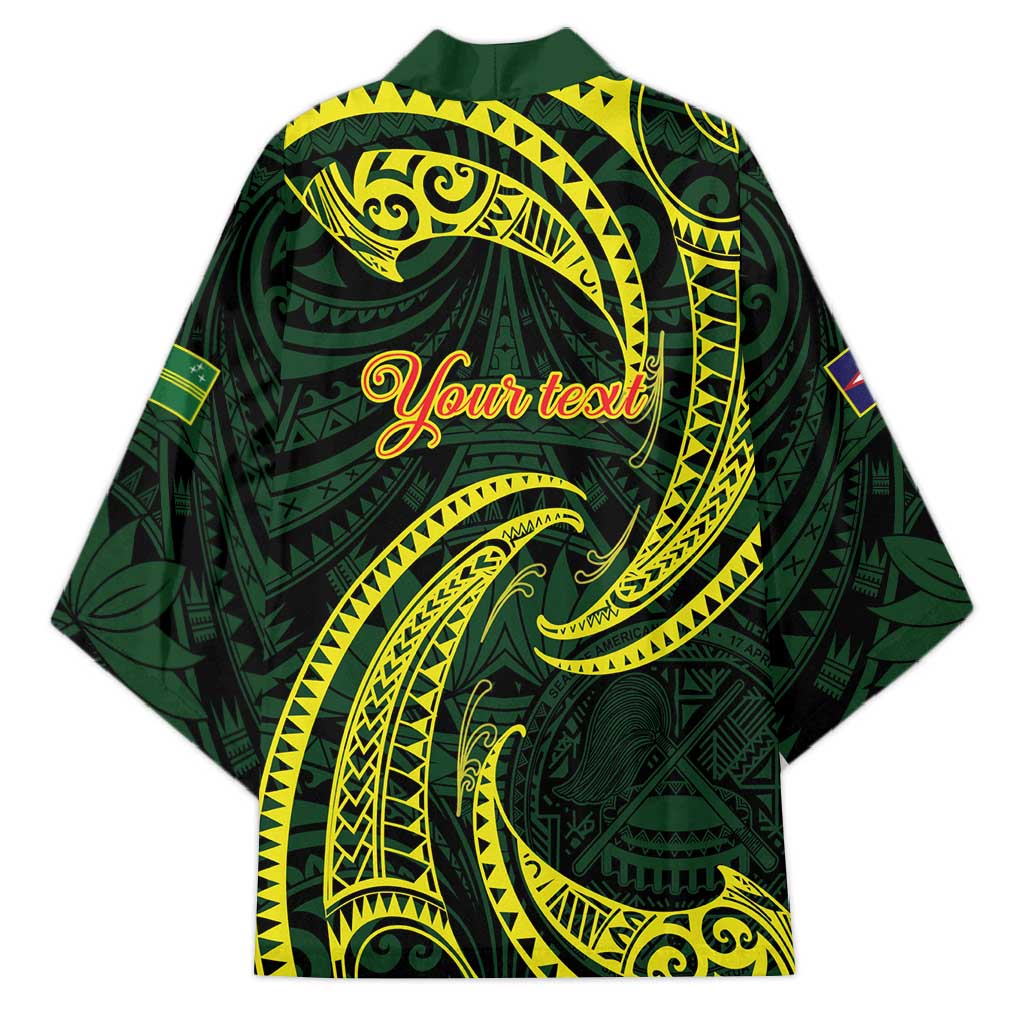American Samoa Manua Cession Day Personalized Kimono Polynesian Wave Style - Polynesian Pride