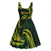 American Samoa Manua Cession Day Personalized Midi Dress Polynesian Wave Style - Polynesian Pride