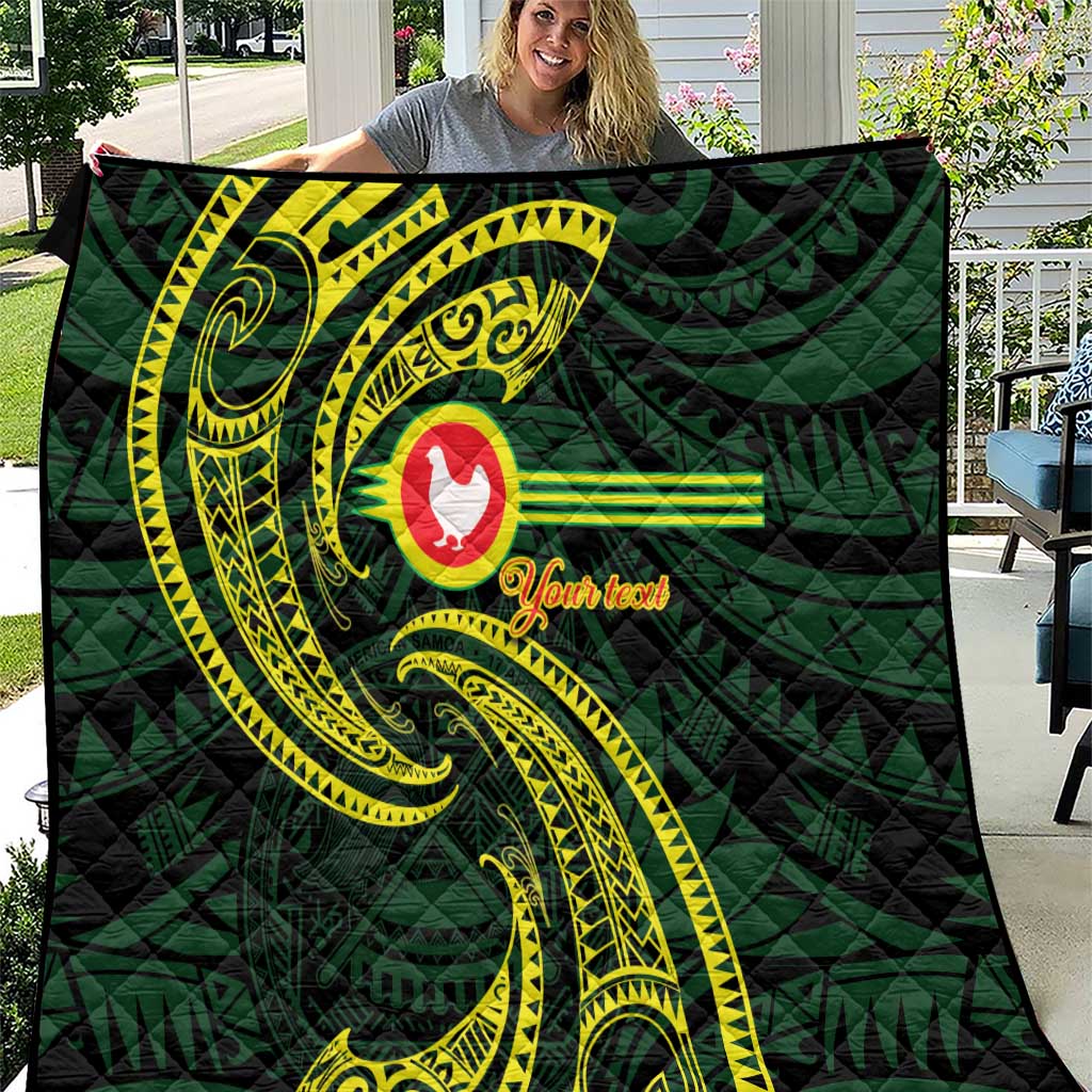 American Samoa Manua Cession Day Personalized Quilt Polynesian Wave Style