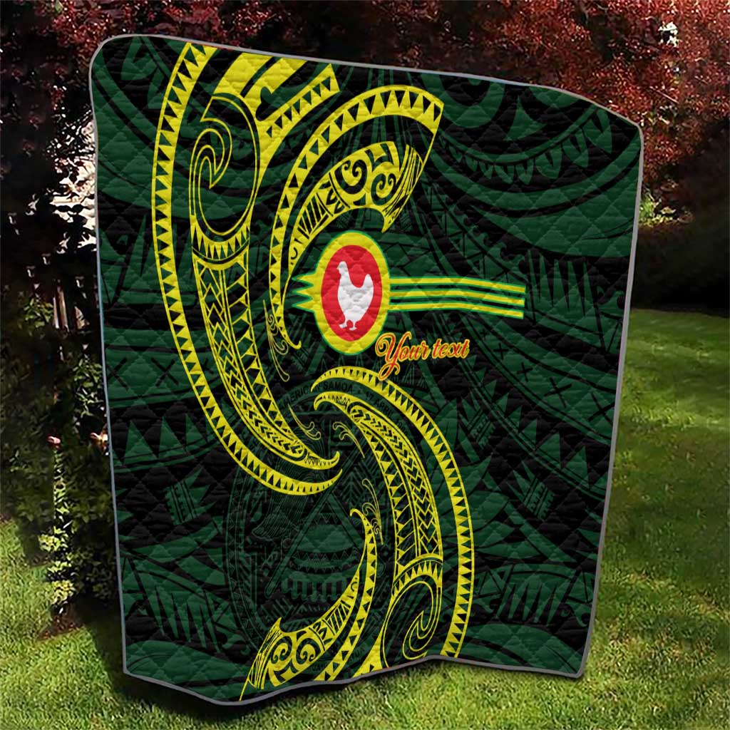 American Samoa Manua Cession Day Personalized Quilt Polynesian Wave Style