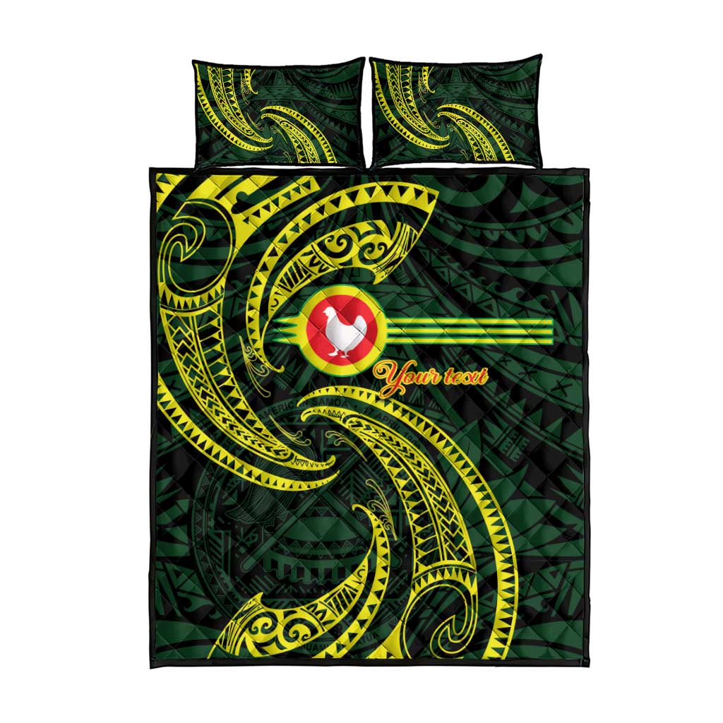 American Samoa Manua Cession Day Personalized Quilt Bed Set Polynesian Wave Style