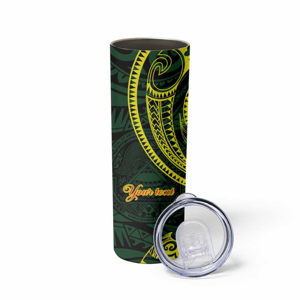 American Samoa Manua Cession Day Personalized Skinny Tumbler Polynesian Wave Style