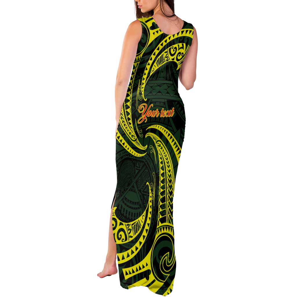 American Samoa Manua Cession Day Personalized Tank Maxi Dress Polynesian Wave Style