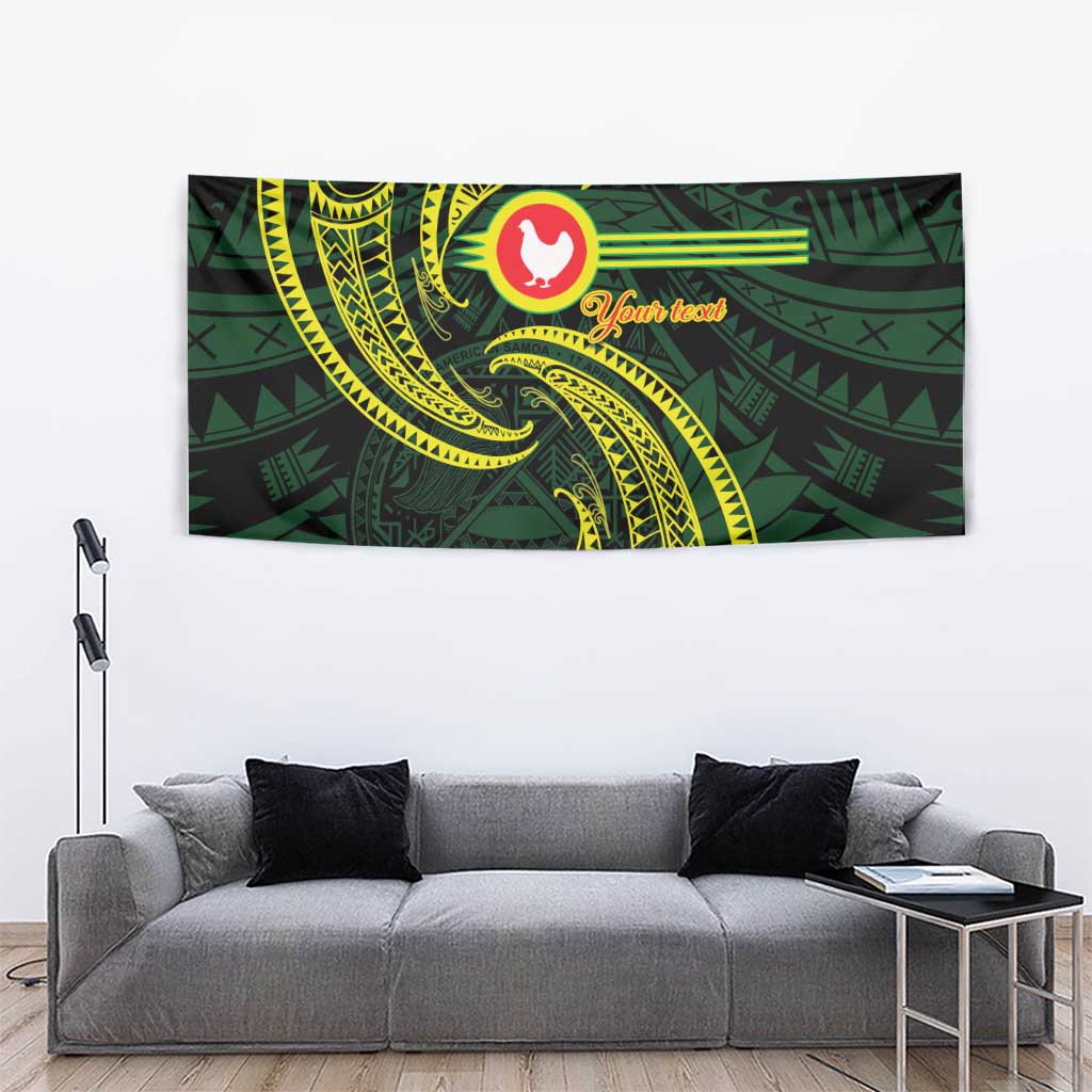 American Samoa Manua Cession Day Personalized Tapestry Polynesian Wave Style