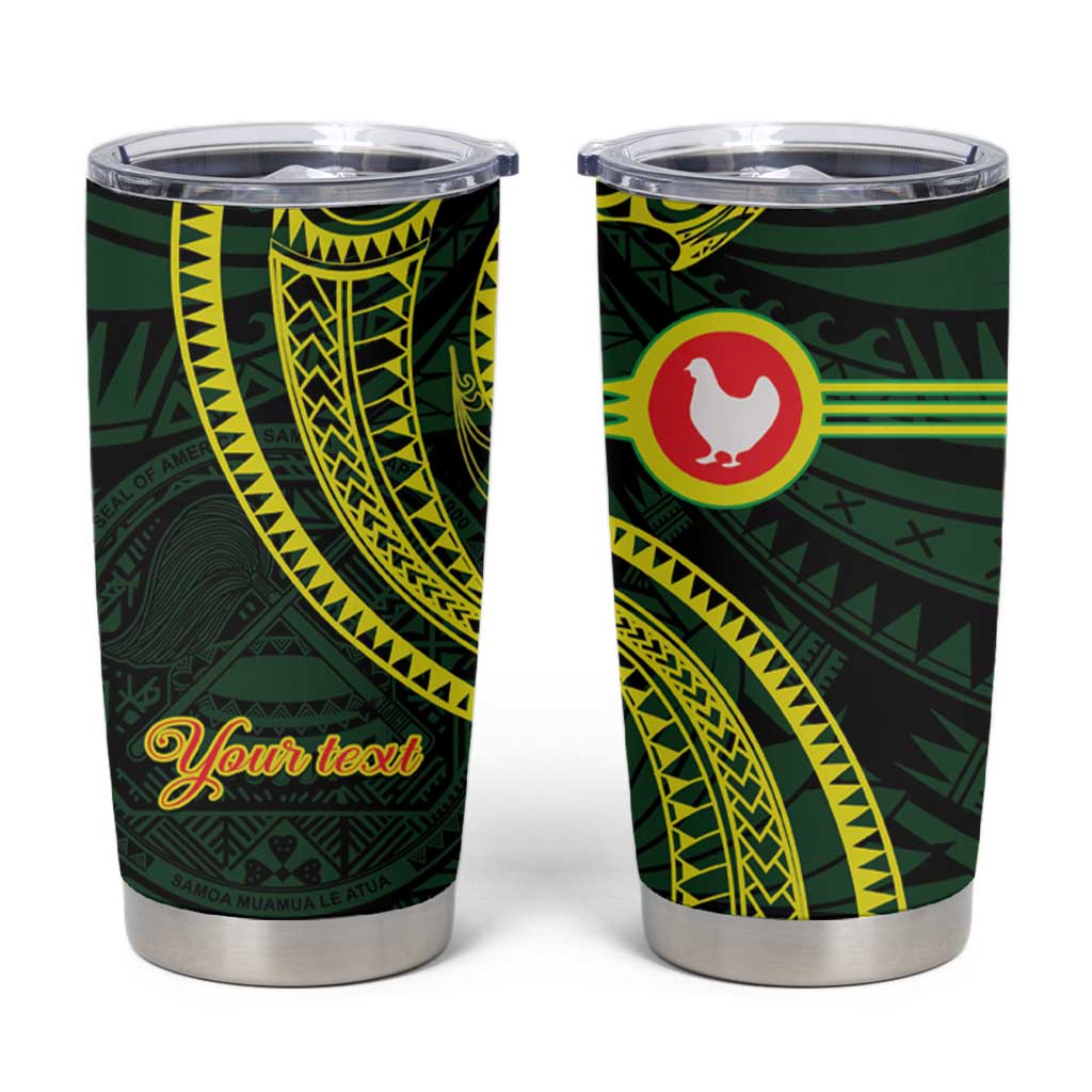 American Samoa Manua Cession Day Personalized Tumbler Cup Polynesian Wave Style LT9 Green - Polynesian Pride