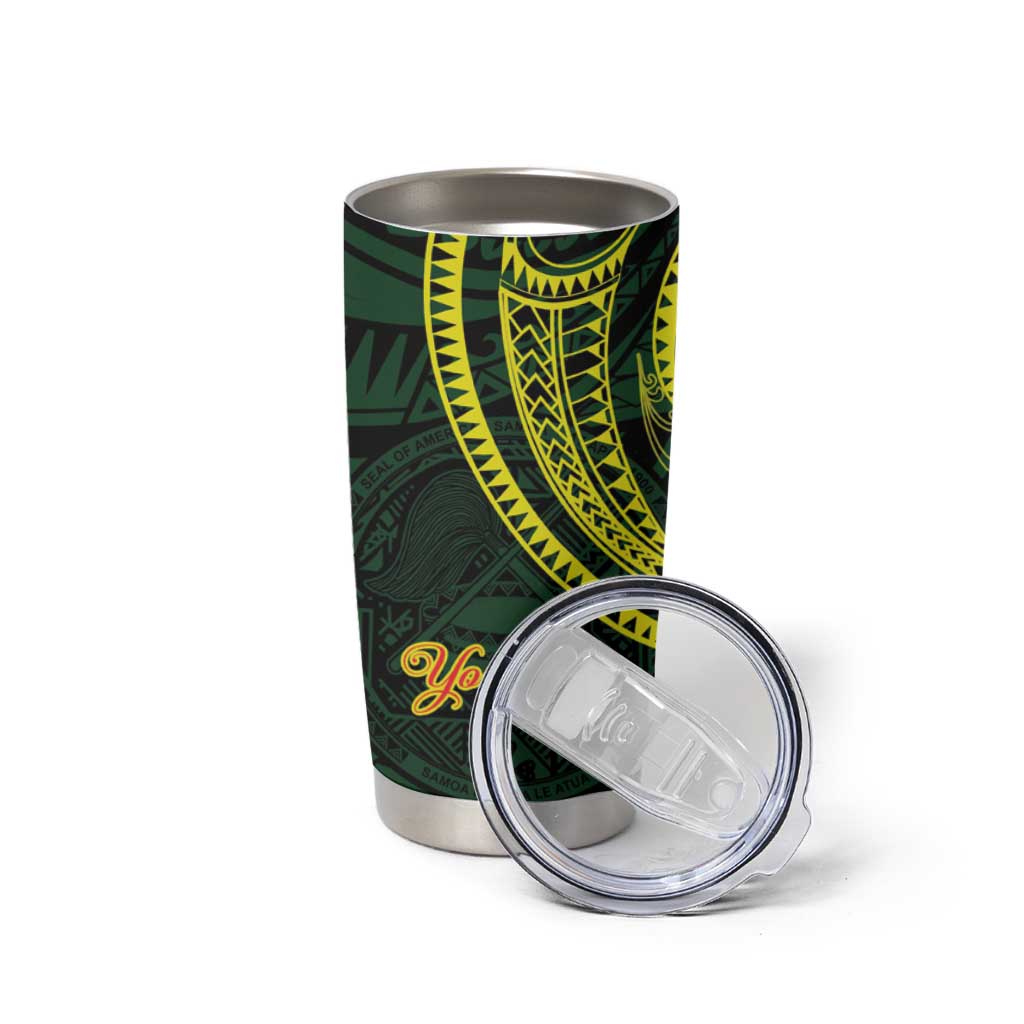 American Samoa Manua Cession Day Personalized Tumbler Cup Polynesian Wave Style LT9 - Polynesian Pride