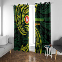 American Samoa Manua Cession Day Personalized Window Curtain Polynesian Wave Style