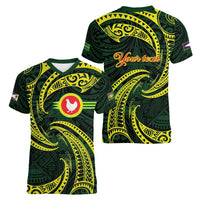 American Samoa Manua Cession Day Personalized Women V-Neck T-Shirt Polynesian Wave Style