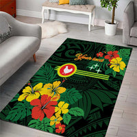 American Samoa Manu'atele Personalized Area Rug Manua Island Hibiscus Flowers