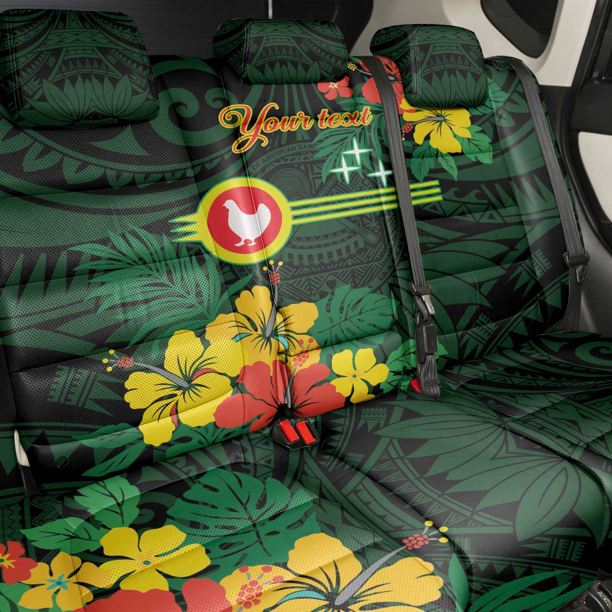 American Samoa Manu'atele Personalized Back Car Seat Cover Manua Island Hibiscus Flowers