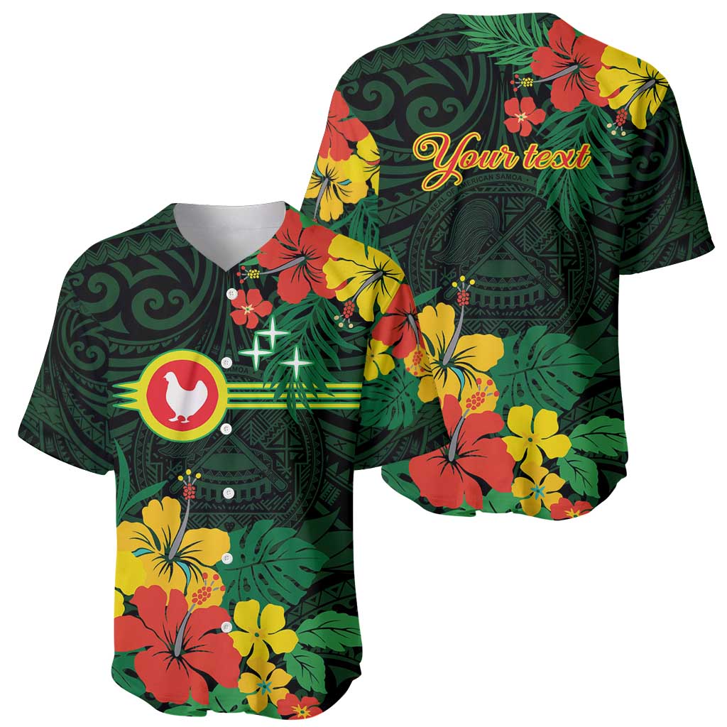 American Samoa Manu'atele Personalized Baseball Jersey Manua Island Hibiscus Flowers