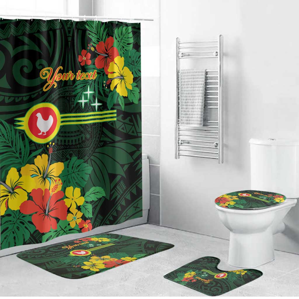 American Samoa Manu'atele Personalized Bathroom Set Manua Island Hibiscus Flowers - Polynesian Pride