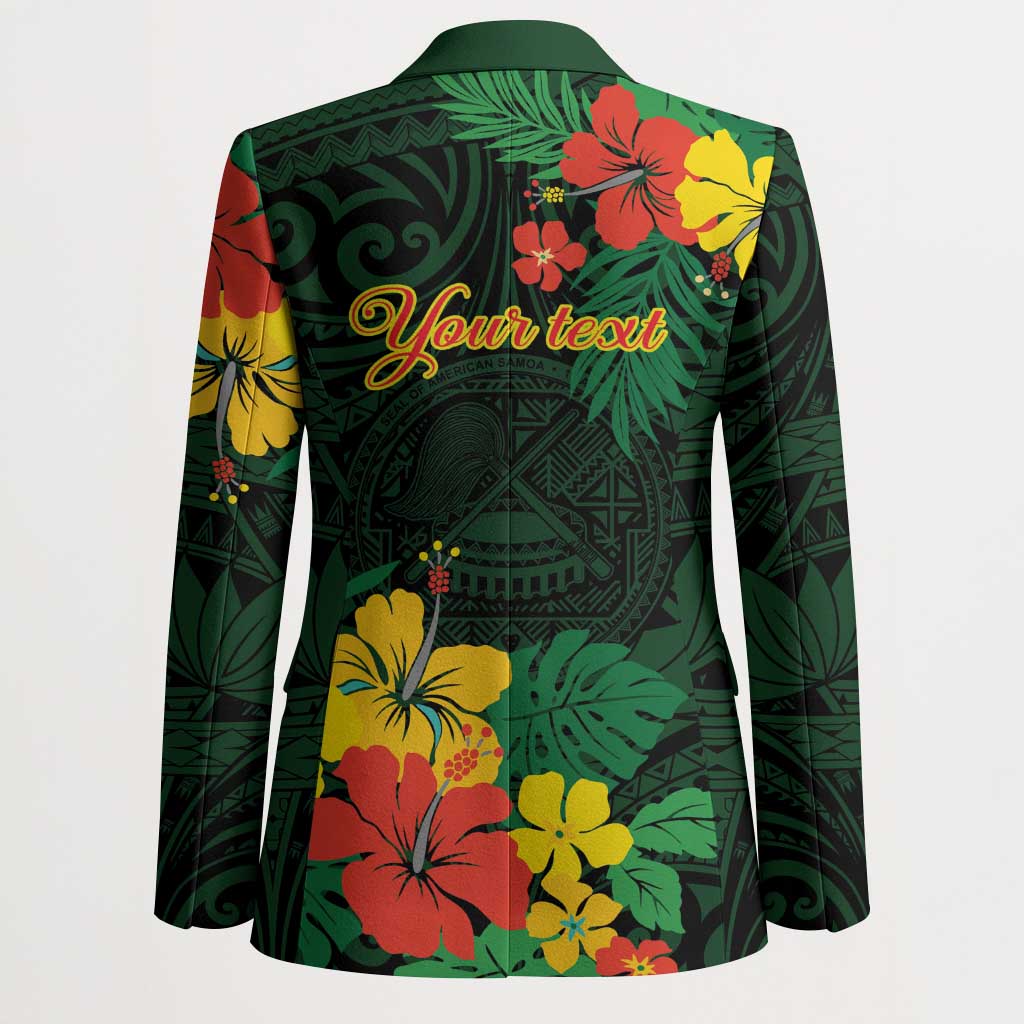 American Samoa Manu'atele Personalized Blazer Manua Island Hibiscus Flowers - Polynesian Pride