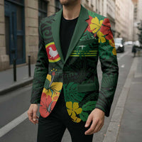 American Samoa Manu'atele Personalized Blazer Manua Island Hibiscus Flowers - Polynesian Pride