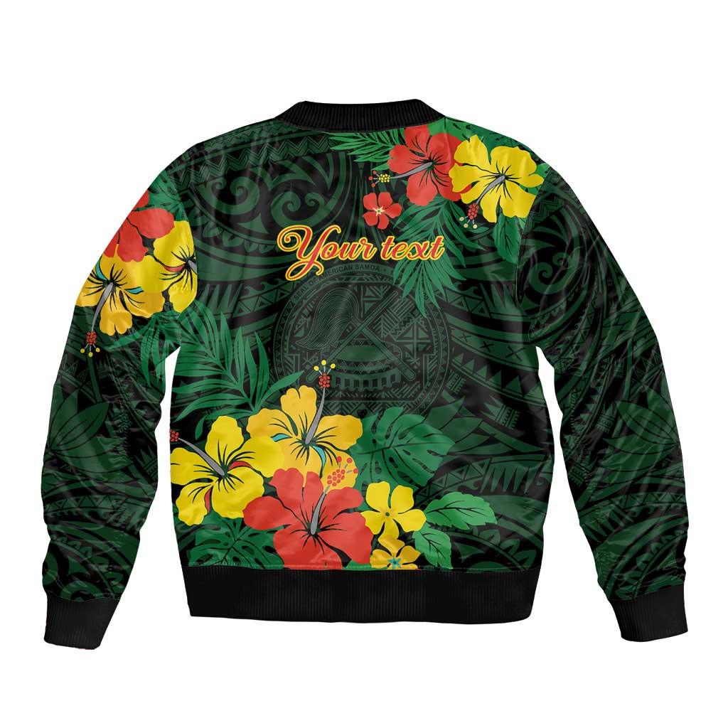 American Samoa Manu'atele Personalized Bomber Jacket Manua Island Hibiscus Flowers