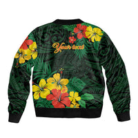 American Samoa Manu'atele Personalized Bomber Jacket Manua Island Hibiscus Flowers
