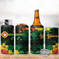 American Samoa Manu'atele Personalized 4 in 1 Can Cooler Tumbler Manua Island Hibiscus Flowers