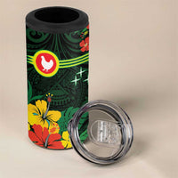 American Samoa Manu'atele Personalized 4 in 1 Can Cooler Tumbler Manua Island Hibiscus Flowers