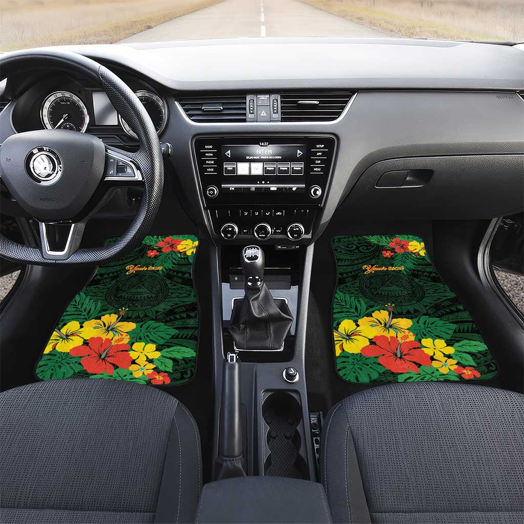 American Samoa Manu'atele Personalized Car Mats Manua Island Hibiscus Flowers