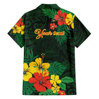 American Samoa Manu'atele Personalized Family Matching Off Shoulder Maxi Dress and Hawaiian Shirt Manua Island Hibiscus Flowers