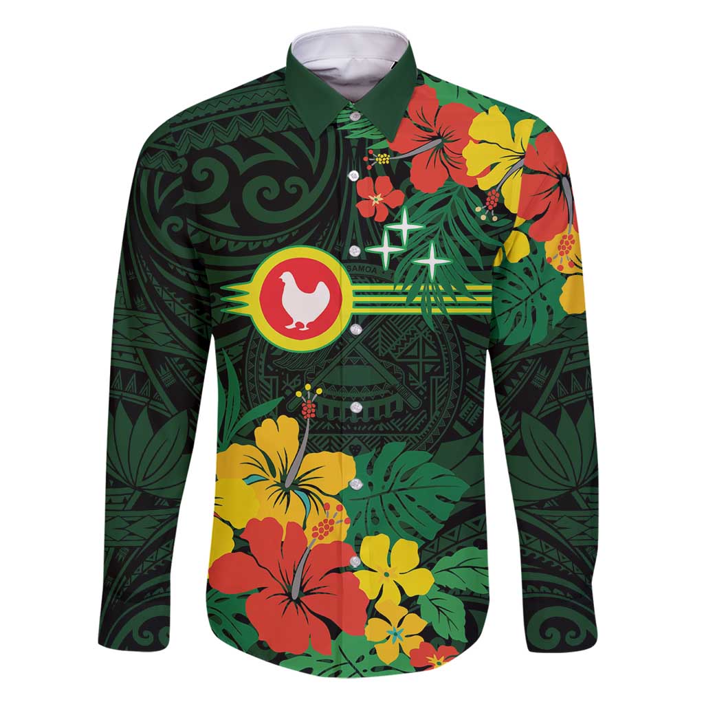 American Samoa Manu'atele Personalized Family Matching Tank Maxi Dress and Hawaiian Shirt Manua Island Hibiscus Flowers