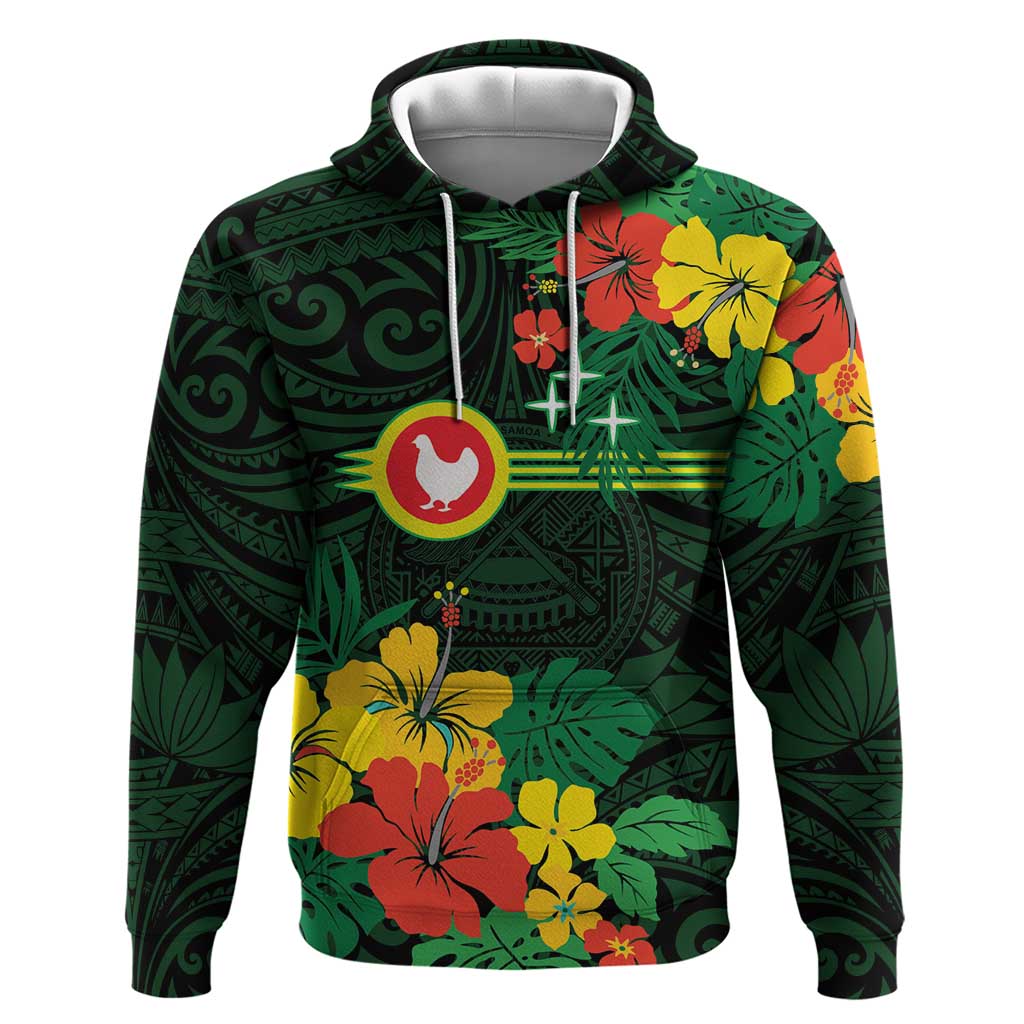 American Samoa Manu'atele Personalized Hoodie Manua Island Hibiscus Flowers