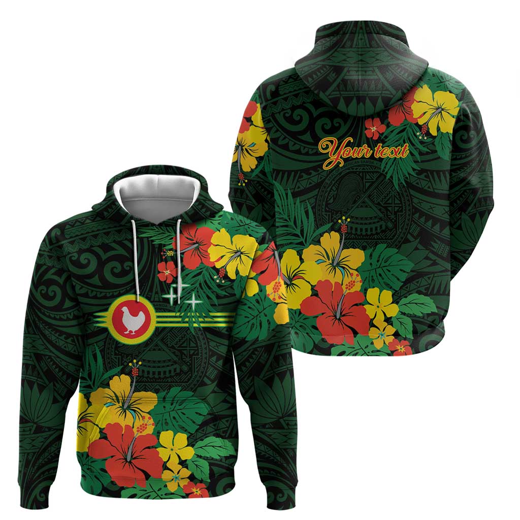 American Samoa Manu'atele Personalized Hoodie Manua Island Hibiscus Flowers