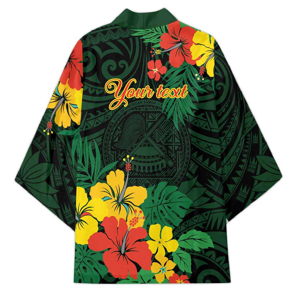 American Samoa Manu'atele Personalized Kimono Manua Island Hibiscus Flowers - Polynesian Pride