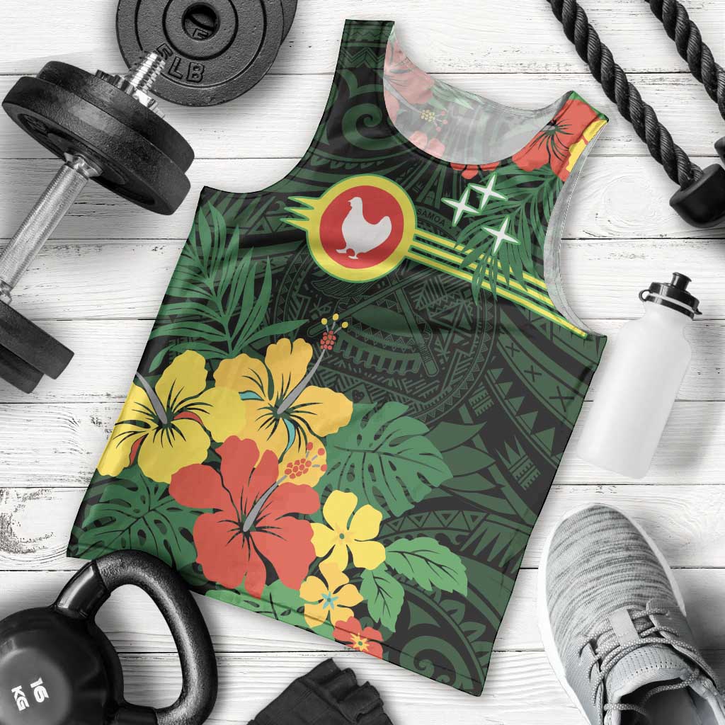 American Samoa Manu'atele Personalized Men Tank Top Manua Island Hibiscus Flowers