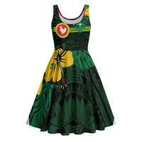 American Samoa Manu'atele Personalized Midi Dress Manua Island Hibiscus Flowers - Polynesian Pride