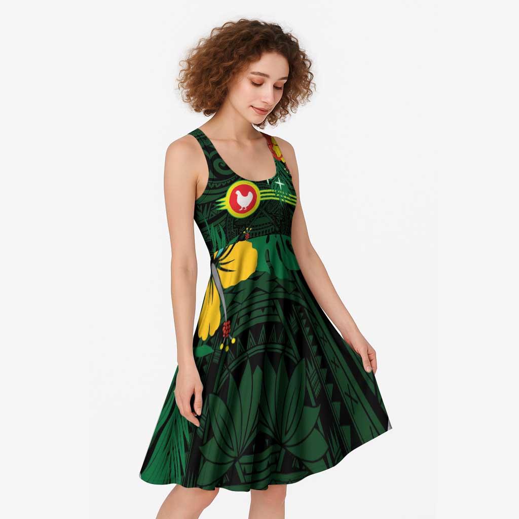 American Samoa Manu'atele Personalized Midi Dress Manua Island Hibiscus Flowers - Polynesian Pride