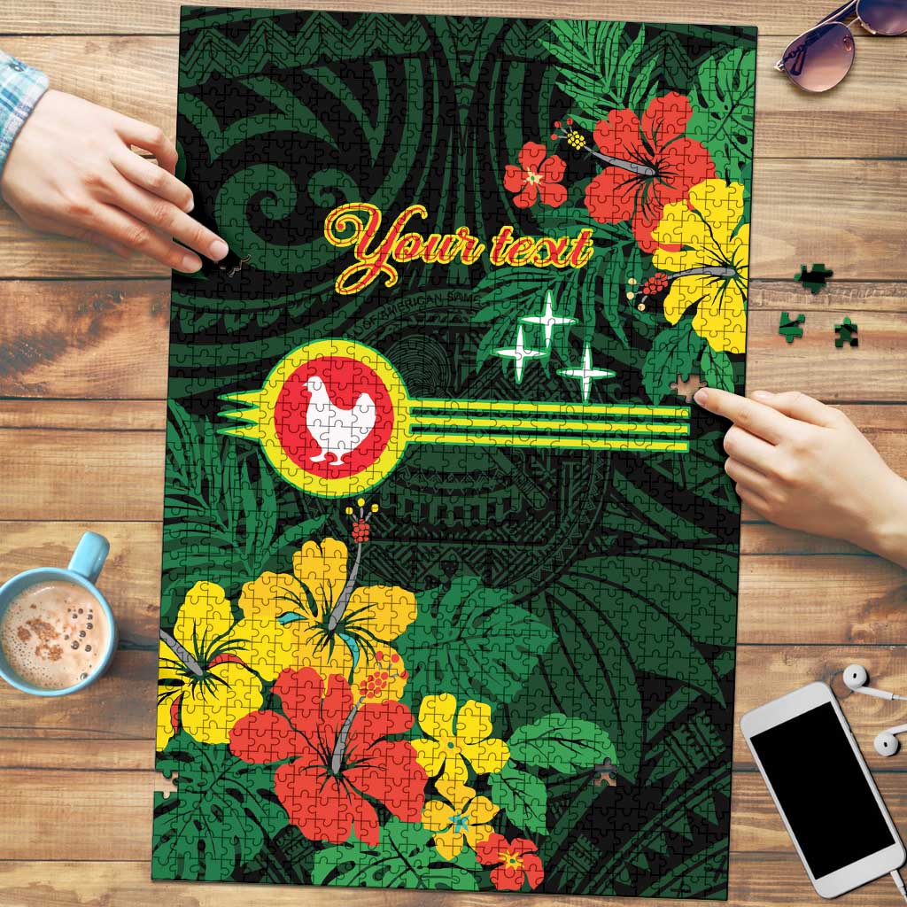 American Samoa Manu'atele Personalized Puzzle Manua Island Hibiscus Flowers - Polynesian Pride